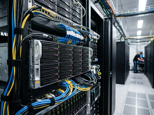 Close-up of enterprise storage servers