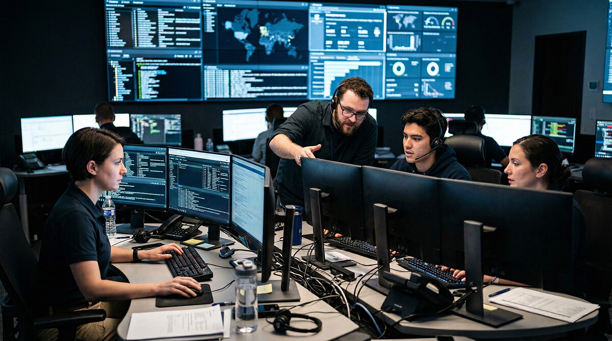 Support team at work